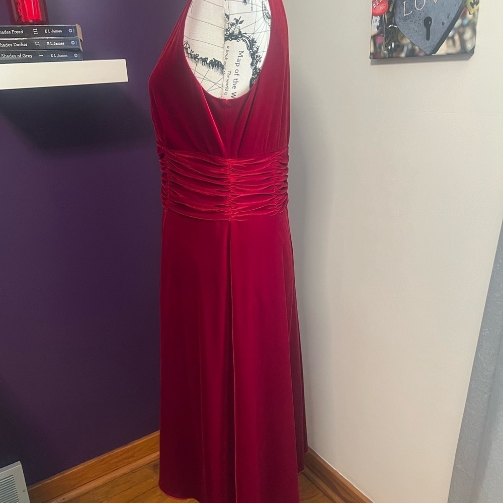 AGB Red Sleeveless Velvetlike Dress - Picture 7 of 11